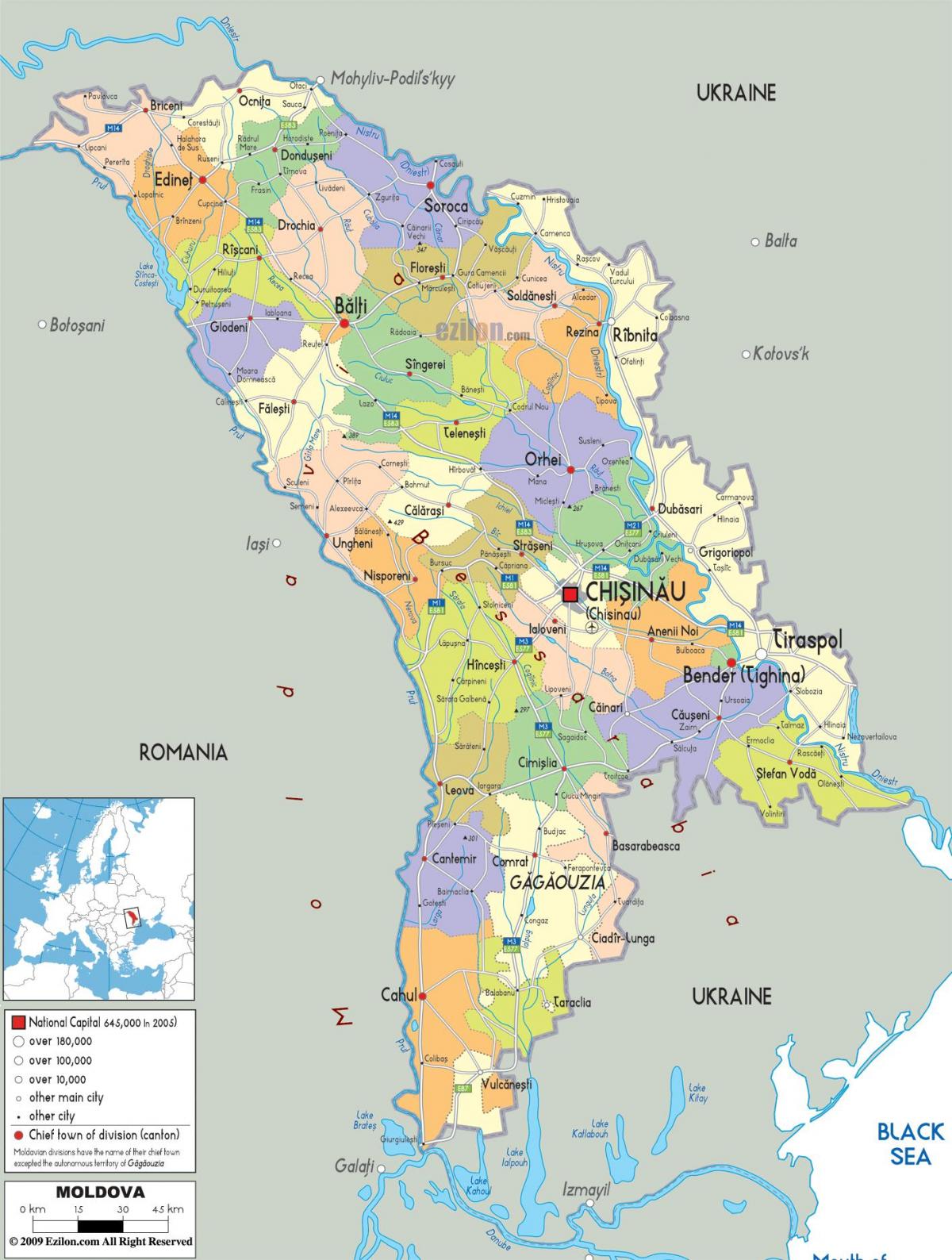 beltsy Moldova hartă