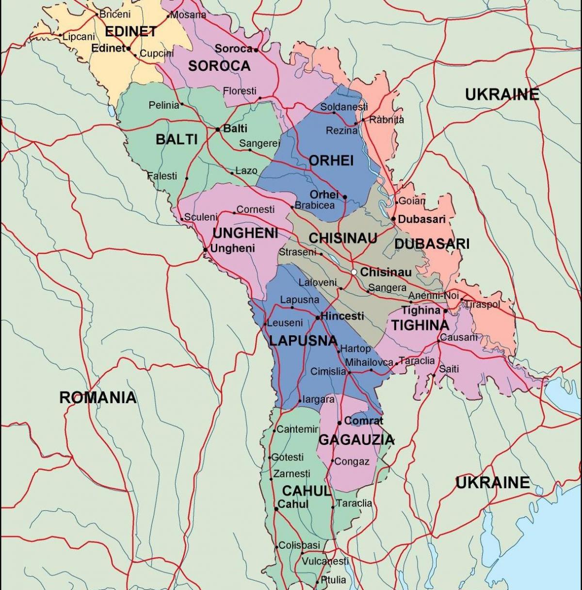 Harta Moldovei politice