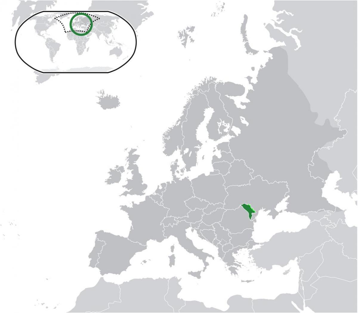 Republica Moldova, localizare pe harta lumii